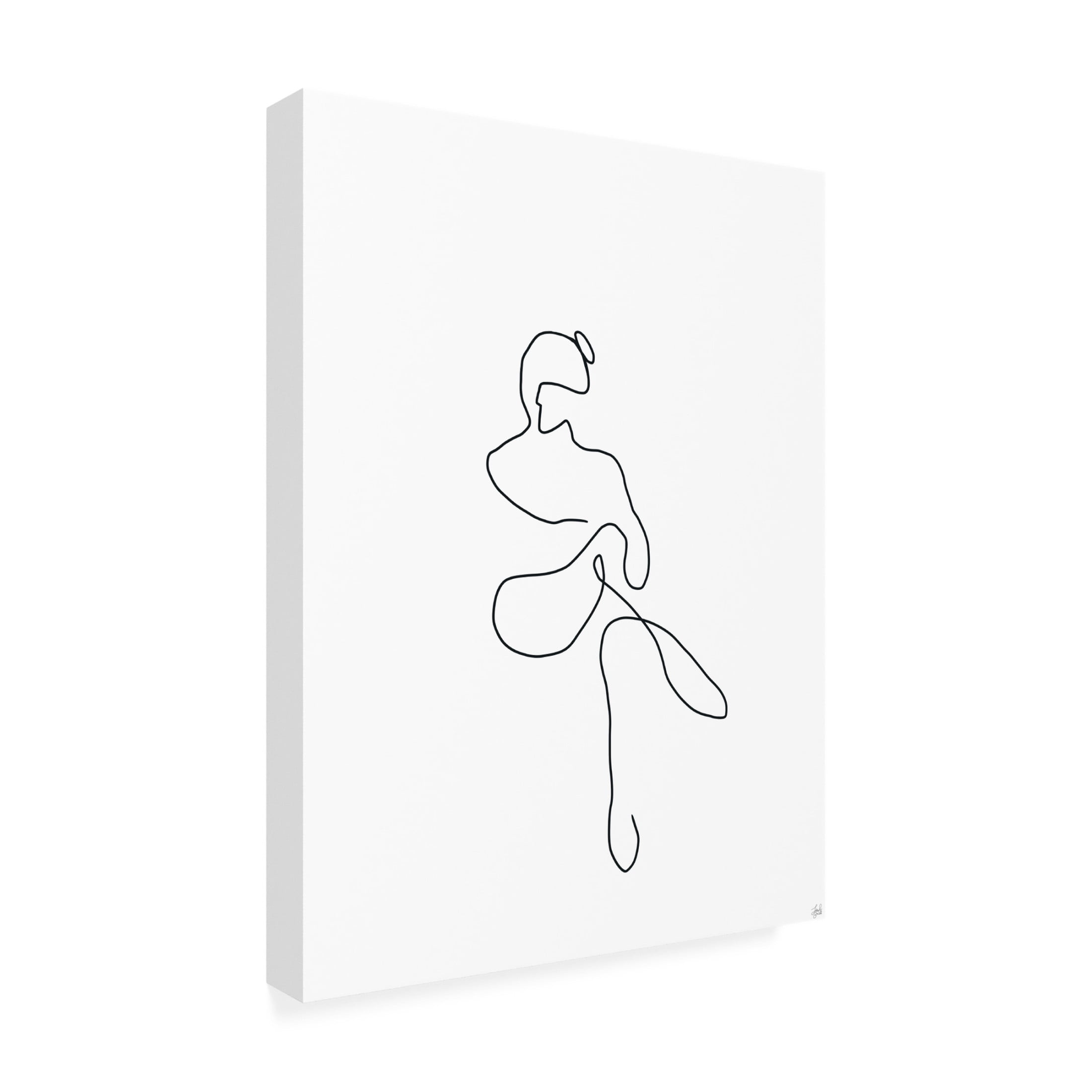 Canvas Wall Art - Line and Brush 'Line Female Work 2' Wall Art for Living Room, Bedroom, or Office Décor by Trademark Fine Art - 14 x 19 Inches