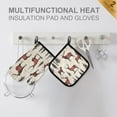 thumbnail image 4 of Yayeee Oven Mitts and Pot Holder Set of 2 Heat Resistant Kitchen Gloves Baking Hot Pad, Plaid Deer, 4 of 5