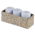 thumbnail image 5 of mDesign Woven Hyacinth Bathroom Toilet Tank Storage Basket Bin, 2 Pack, Gray, 5 of 8