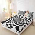 thumbnail image 4 of Homewish White Black Checkered Twin Sheet Sets,Classic Minimalist Plaid Twin Fitted Sheet,Geometric Buffalo Print Flat Sheet For Girls Teens,Breathable Home Decor,3-Piece, 4 of 7
