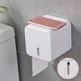 thumbnail image 5 of Portarrollos de papel higiénico, Portarrollos de papel higiénico montado en la pared, Portarrollos de papel impermeable / a prueba de polvo y dispensador - para baño / inodoro (blanco) Adepaton LKX-0573, 5 of 5