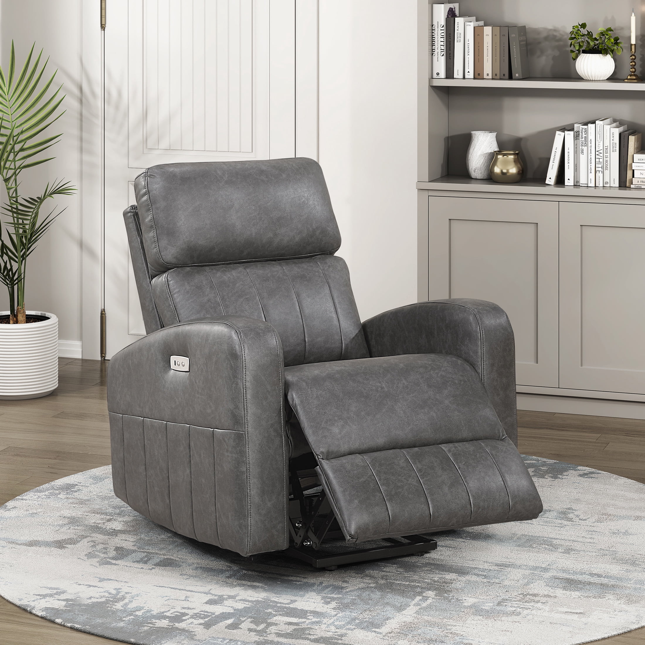 OakvillePark Evorix Faux Leather Power Lift Chair, Gray