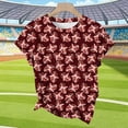 thumbnail image 4 of Blczomt Red Blouses for Women Casual Game Day Trendy Short Sleeve Blouse Foot Ball Y2K Summer,XXXXL, 4 of 7