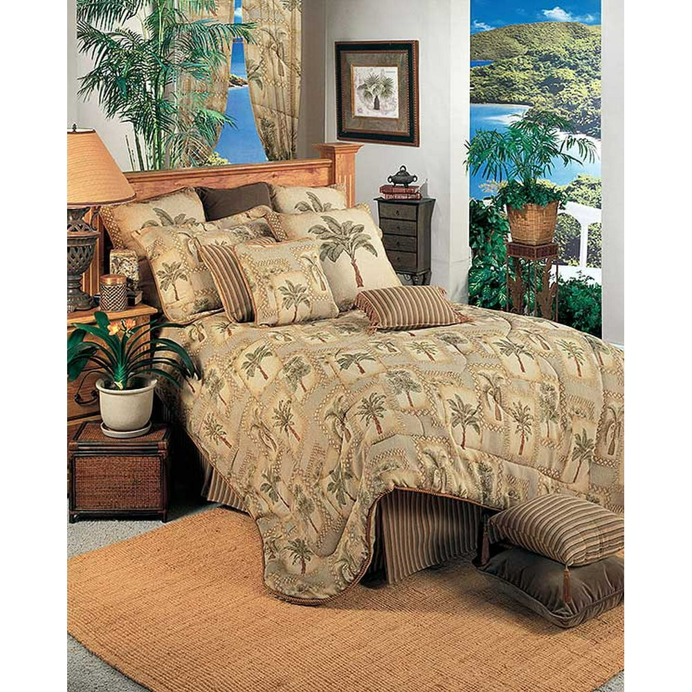 Palm Grove Tropical Comforter Set Queen Size*