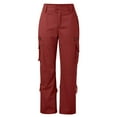 thumbnail image 1 of HNMKIU Pantalon Décontracté pour Femmes Rétro Français Grand Jambe Poche Design Ample Jambe Droite Confortable Pantalon de Travail pour Usage Quotidien, 1 of 4
