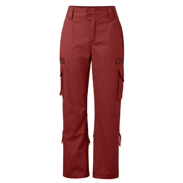 HNMKIU Pantalon Décontracté pour Femmes Rétro Français Grand Jambe Poche Design Ample Jambe Droite Confortable Pantalon de Travail pour Usage Quotidien