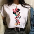 thumbnail image 1 of Disney Mickey and Minnie 100% Cotton T-shirt Cute Women's Top O-Neck Summer Kawaii Mickey Mouse Casual Tee Free ShippingXS Gao Jinjia LED, 1 of 2