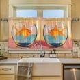 thumbnail image 2 of Yayeee Kitchen Curtains Set of 2 Light Filtering 57"x24" Over Sink Window Panels, Goldfish, 2 of 7