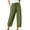 Olive Green, variant on WREESH Womens Summer Capri Pants Cotton Linen Pants Casual Loose Solid Color Pockets Elastic Waist Comfortable Ankle-Length Pants Olive Green