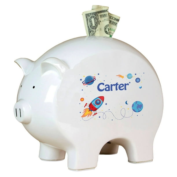 Personalized Piggy Bank Rocket
