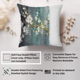 thumbnail image 2 of Ethan Taylor Floral Throw Pillow Soft Cushion Cover 'White Blossom Flowers' Modern Pattern Decorative Square Accent Pillow Case, 20x20 Inches, Green, Gray, 2 of 5