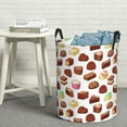 thumbnail image 5 of Chocolate Cake Print Laundry Basket, Laundry Hamper Waterproof Laundry Bag Clothes Hamper Laundry Bin with Handles for Bedroom, Living Room, Kids Room-#, 5 of 5