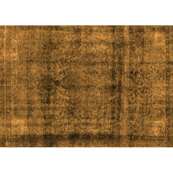 Ahgly Company Indoor Rectangle Abstract Orange Modern Area Rugs, 2' x 3'