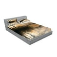 thumbnail image 2 of Ambesonne Landscape Fitted Sheet & Pillow Sham Set, Bridge River Forest, Queen, Multicolor, 2 of 2