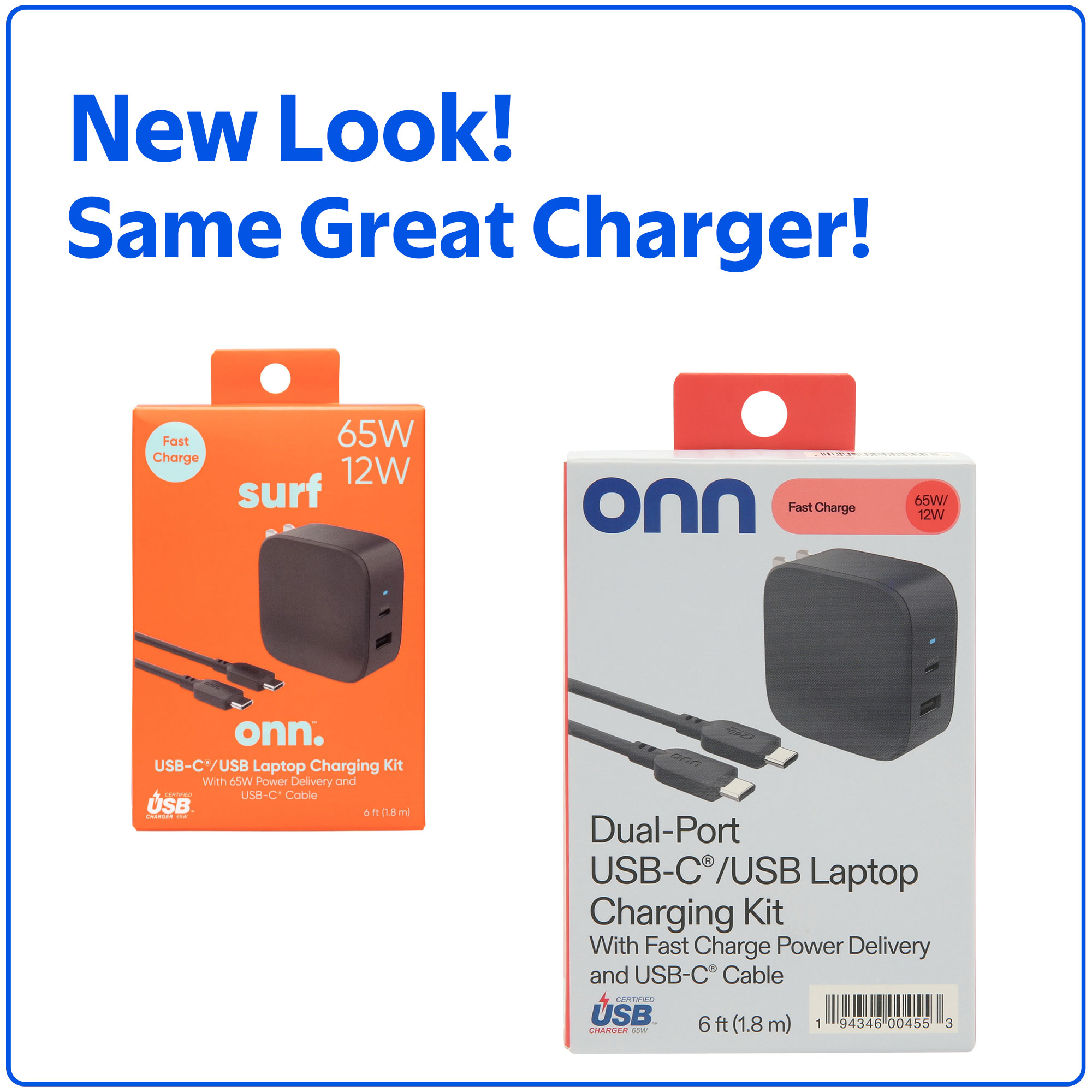 Cargador de laptop onn GAN 65W 12W compatible con Apple, Dell, HP, Asus, Acer, Lenovo, Samsung, Sony, Gris 3