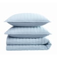 thumbnail image 5 of Brooklyn Loom Classic Solid 100% Cotton 200 Thread Count Percale Sky Blue 3-Piece Full/Queen Quilt Set, Solid Casual themed, Adult Bedding, OEKO-TEX Certified, 5 of 9