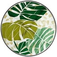 thumbnail image 4 of Teal Island Designs Tropical Black Round Outdoor Accent Side Tables 14" Wide Set of 2 Green Leaves Mosaic Tabletop Front Porch Patio Home House, 4 of 8