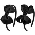 thumbnail image 1 of 2 piezas de 4 "Diadema con lazo negro, lazos de grogrén para el cabello para niñas pequeñas, accesorios para el cabello, juego de 2, color negro, 1 of 4
