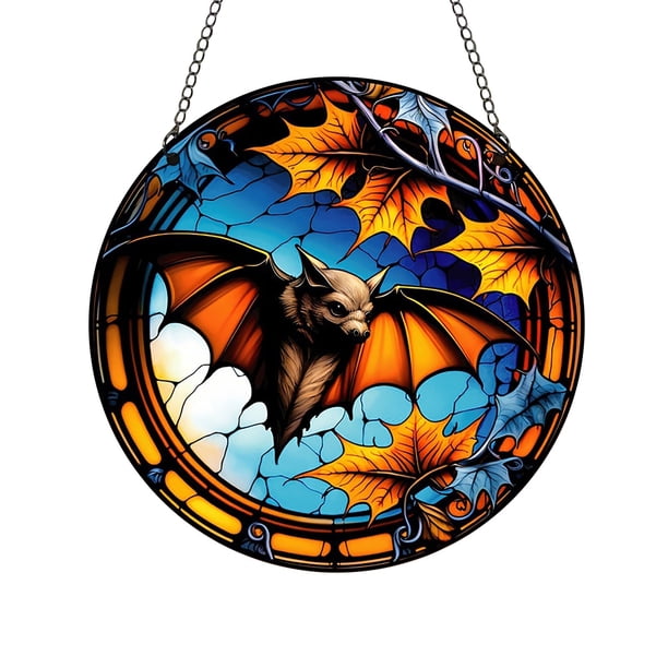 Clearance! Halloween Home Decor! 2D Holiday Pendants Halloween Acrylic Stained Glass Window Decorations Garden Decorations Home Porch Decorations Buy 2 Get 3