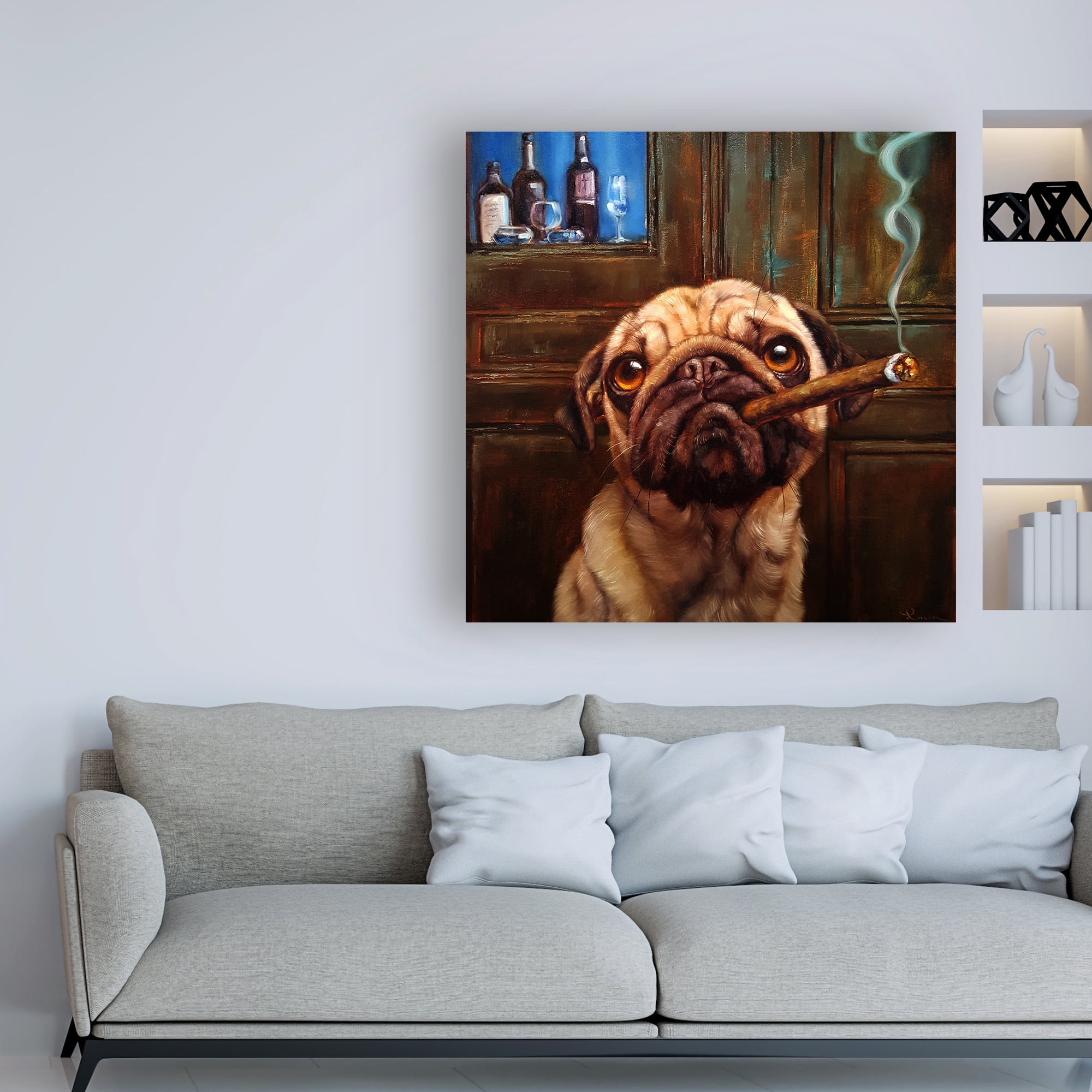 Trademark Fine Art 'Uptown Pug' Canvas Art by Lucia Hefferna