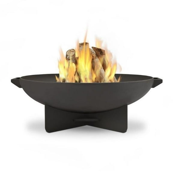 Kingfisher Lane Heat Resistant Powder Coated Steel Fire Bowl in Gray