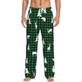 thumbnail image 1 of Kdxio Christmas tree green plaid Pattern Men's Pajama Pants, Elastic Waist with Drawstring and Pockets, Comfortable Loungewear-Large, 1 of 6