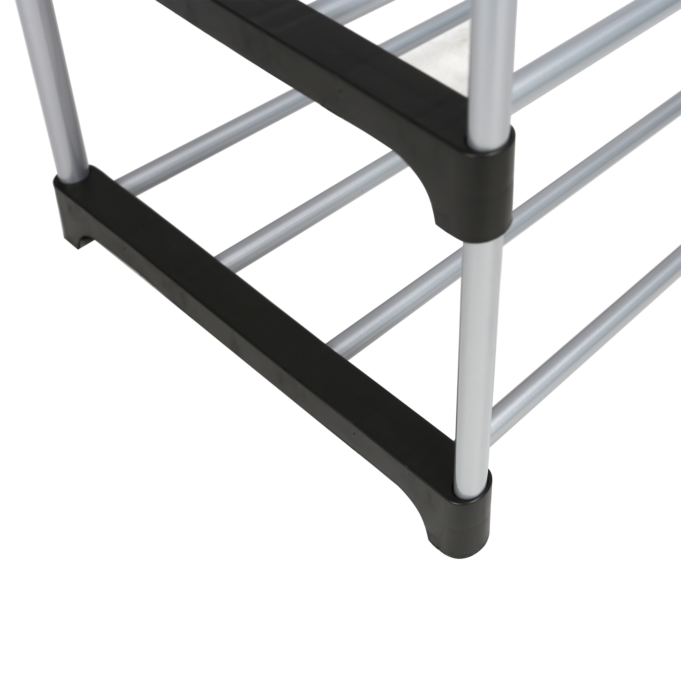 Mainstays 6-Tier Shoe Rack, Black and Silver photo 6