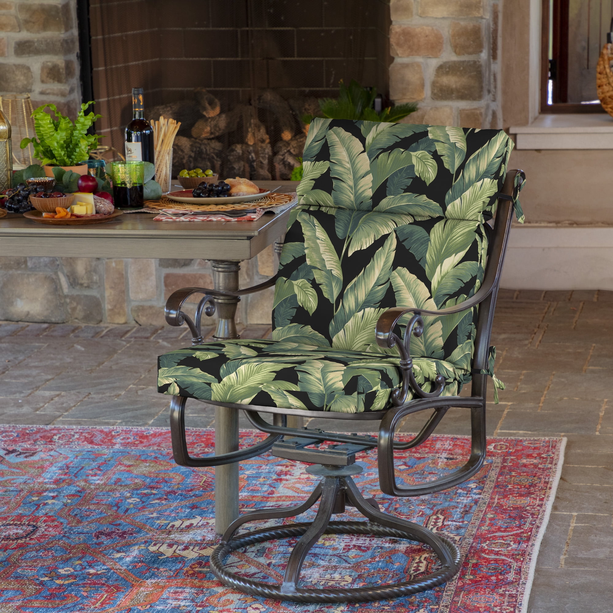 ARDEN Outdoor Chair Cushion, 21 x 20, Water Repellent, Fade Resistant 21 x 20, Onyx Cebu