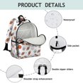 thumbnail image 4 of Football and Baseball White Pattern Cute School Backpack Bag for School with Padded Back and Adjustable Shoulder Straps 15.25"x11.5"x5.25", 4 of 5