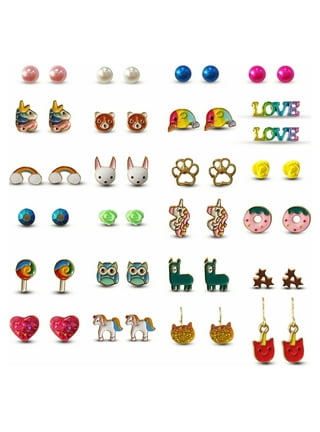 68 Pairs Gold Stud Earrings for Women Multipack, Hypoallergenic Assorted  Girls Earring Set Multiple Piercings,Cubic Zirconia Pearl Butterfly Stud  Hoop