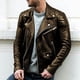 thumbnail image 5 of Chaqueta de cuero para hombre europea y americana, chaqueta de cuero de motociclista punk con cuello alto para jóvenes y hombres, 5 of 5
