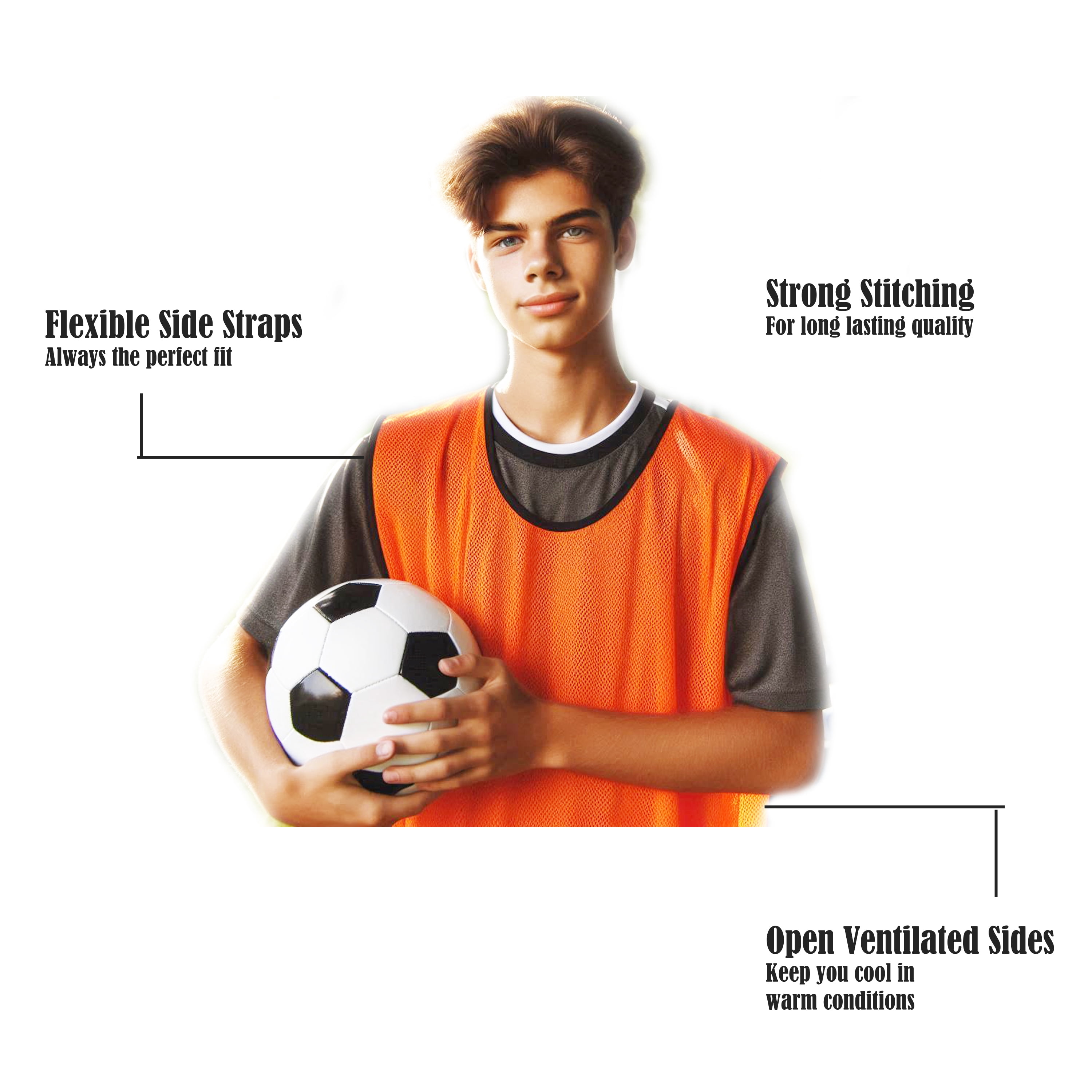 TopTie 12 Packs Mesh Training Vests Scrimmage Pinnies Practice Jerseys