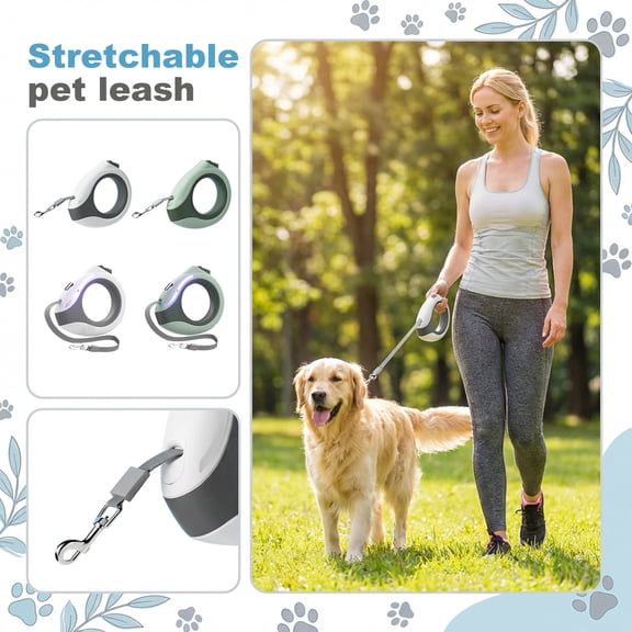 Retractable Dog Leash with Ergonomic Handle and Durable Nylon Tape for Small Medium Large Pets Up to 26 Feet Long Suitable for Outdoor Walking Training Activities