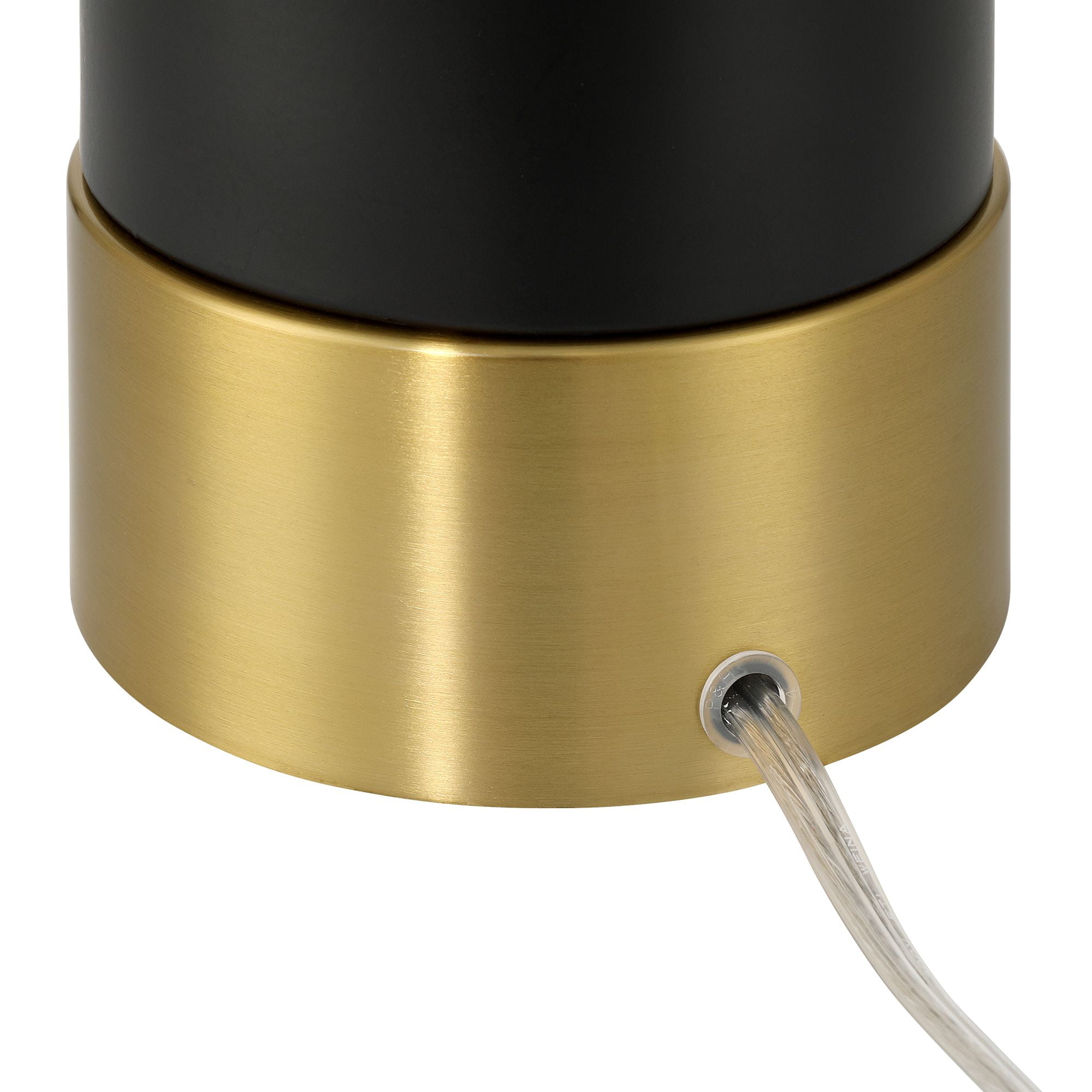 360 Lighting Anthem 21 3/4" High Small Modern Accent Table Lamp Black Brass Finish Metal Single Black Shade Living Room Bedroom