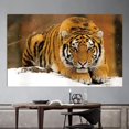 thumbnail image 2 of Cuadro de pared redondo moderno con diseño de tigre de la selva salvaje, lienzo impreso, arte pop, animal, para sala de estar, 12.0 x 16.0 in, 2 of 5