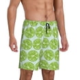 thumbnail image 2 of Sikiie Green Lemon Slices Mens Pajama Shorts, Lightweight Lounge Pant with Pockets Soft Sleep Pj Shorts for Men4X-Large, 2 of 6