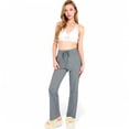 thumbnail image 6 of Women's High Waist Wide Leg Lounge Pants with Drawstring- Gray,X Large, 6 of 7