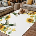 thumbnail image 2 of Fsddascl Sunflower Outdoor Rug for Patio/Deck/Porch, Non-Slip Large Area Rug 4 x 6 Ft, Yellow Summer Flower Hummingbird Retro Indoor Outdoor Rugs Washable Area Rugs, Reversible Camping Rug Carpet, 2 of 5