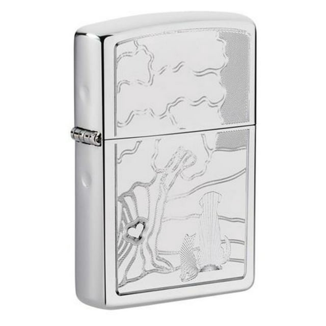 Zippo Family Pets and Tree Engraved Design, High Polish Chrome Lighter #49258