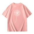thumbnail image 6 of Summer Baby Girl Clothes Short Sleeve Dandelion Print Blouse T-Shirt Comfortable & Soft Lightweight Boys' Activewear T-Shirts,Pink,160, 6 of 6