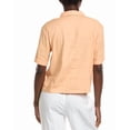 thumbnail image 2 of Monrow womens  Short Sleeve Linen Vacation Shirt, xs, Orange, 2 of 3