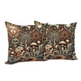thumbnail image 4 of Ambesonne Boho Esoteric Throw Pillow Cover Pack of 2, Hidden Woodland Skull, 2 Pcs-40"x40", Cream Paprika Cadet Blue, 4 of 5