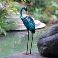 thumbnail image 4 of CHISHEEN Crane Garden Statue, Metal Heron Decor with Solar Lights, Yard Art with LED Lights for Outdoor Decorations, Blue Crane Sculpture for Backyard Farm Patio Yard Lawn Decorations, 4 of 7