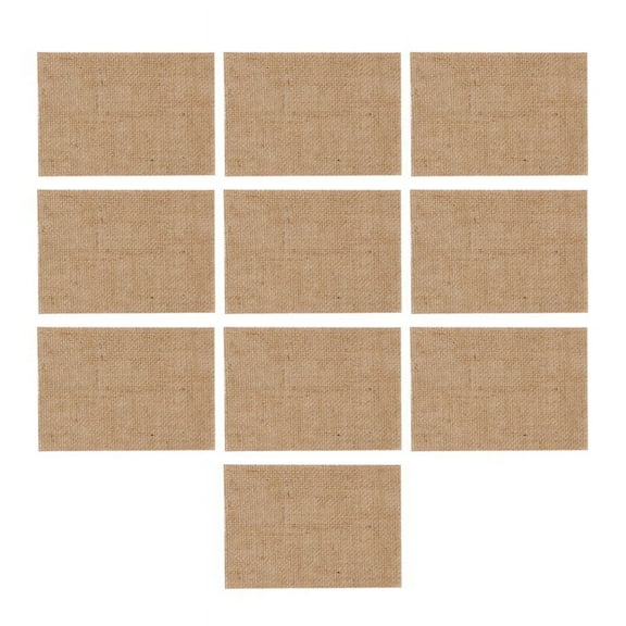 10 pcs Natural Burlap Place Mat Table Placemats Coaster Dining Decor