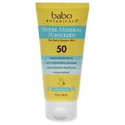 Babo Botanicals Sheer Mineral Sunscreen Lotion SPF 50 , 3 oz Sunscreen