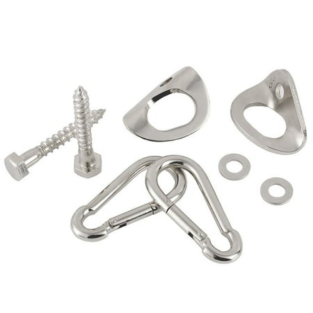 Indoor Hammock Hanging Kit Stainless Steel Hammock Hooks, Carabiners, and Lag Bolts, Heavy Duty Hammock