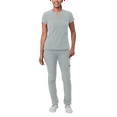 thumbnail image 1 of Adar Addition Go-Higher Scrub Set For Women - Notched V-Neck Scrub Top & Skinny Cargo Scrub Pants, 1 of 7