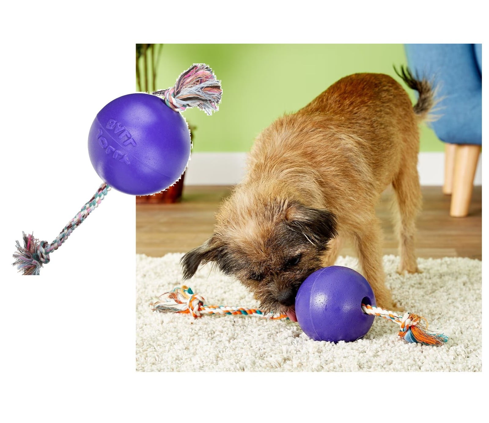 Floating Interactive Rope Dog Horse Toys Romp and Roll Dog Water Tug (Large - Purple)