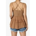 thumbnail image 2 of TheMogan Women's PLUS Cross Strap Smocked Back Crochet Lace Ruffle Peplum Cami Top, 2 of 7