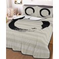 thumbnail image 3 of Quilts Queen Size Bedding Set, Grey Striped Lightweight Quilted Comforter, Black Geometric Vintage Stripes Ombre Soft Reversible Bedspread Coverlet with Pillow Covers for All Season, 90" x 96", 3 of 7